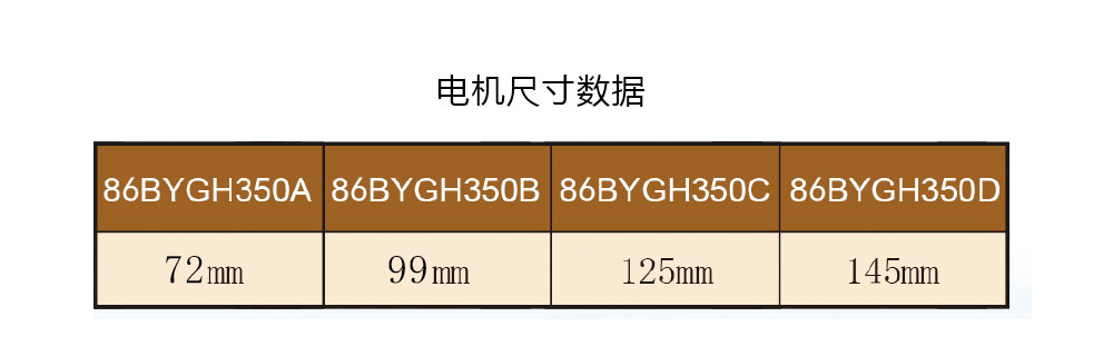 86BYGH350 Series electric motor size diagram